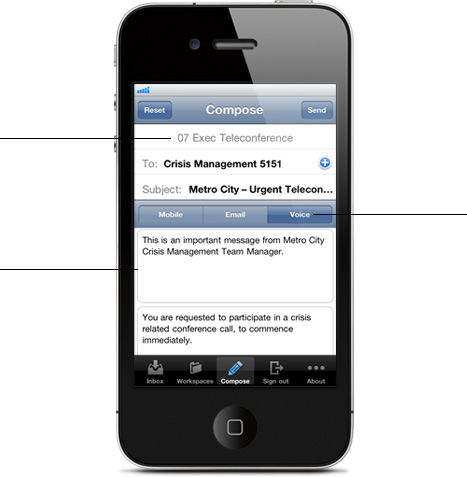 iPhone App Compose a New Message